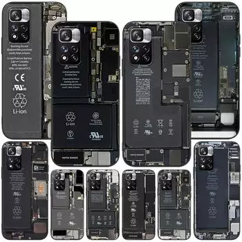 Чехол для материнской платы для Xiaomi Redmi Note 9S 9 11 10 8 Pro 9C 9 K40 9A 7 8T 7A 9T, мягкий силиконовый черный чехол для телефона Redmi K40