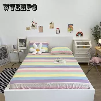 Чехол для матраса из хлопка с рисунком из мультфильма, цельный, всеобъемлющий, нескользящий, защитный чехол для матраса от пыли 180x200cm