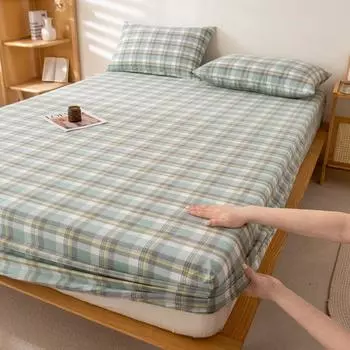 Чехол для матраса в японском стиле из 100% хлопка, простыня на резинке с эластичной резинкой, парное постельное белье, односпальная кровать размера «queen-size» размера «king-size» pillowcase 1pc