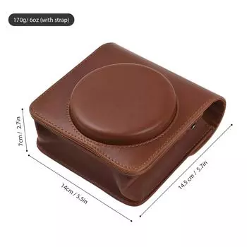 Чехол для мгновенного хранения камеры Сумка для камеры из искусственной кожи с магнитной пряжкой и плечевым ремнем, совместимая коричневый