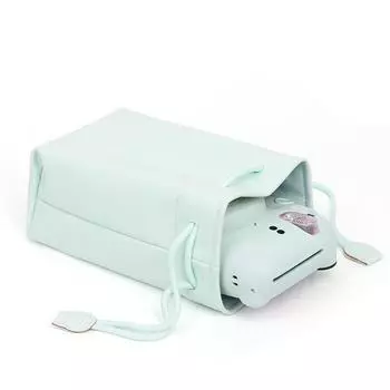 Чехол для мгновенной камеры из искусственной кожи, портативный универсальный водонепроницаемый чехол для цифровой камеры Instax Mini 12 зелёный