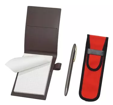Чехол для мини-блокнота из переработанной коровьей кожи с тканевым чехлом Brasda с шариковой ручкой, серого цвета, коричневого, красного цвета, с зажимом, набор, LS022PC-NK02R-TK11-H