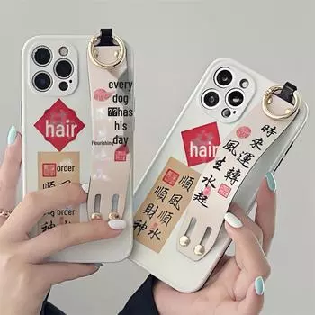 Чехол для мобильного телефона Apple 14/13 с ремешком на запястье для XR, iPhone 12/11, 15 Pro, XS Max — подходит для бега. iPhone12promax