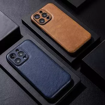 Чехол для мобильного телефона Apple 15promax, высококачественная кожа, подходит для iPhone14 Advanced Sense 13, устойчивый к падениям, кожаный узор 12 iPhone 16 Pro max