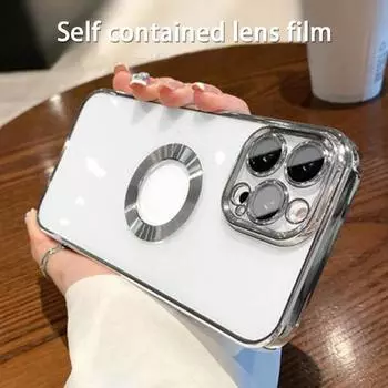 Чехол для мобильного телефона CD с гальваническим покрытием, пылезащитный узор, устойчивый к падениям и царапинам, мягкий защитный чехол для линз, прозрачный TPU, прозрачный телефон for iPhone 12 золотистый