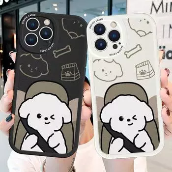 Чехол для мобильного телефона для влюбленных пар для Vivo V23E Y15 Y91 Y51 OPPO A9 Reno8 6 Realme Huawei Nova 7i P30 Lite Infinix White Puppy чехол для телефона из искусственной кожи Vivo S1 белый