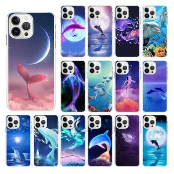 Чехол для мобильного телефона Dolphin Whale Funda для iPhone 14 13 12 11 Pro Max XS XR X 8 7 Plus SE2 iPhone 7 8 SE