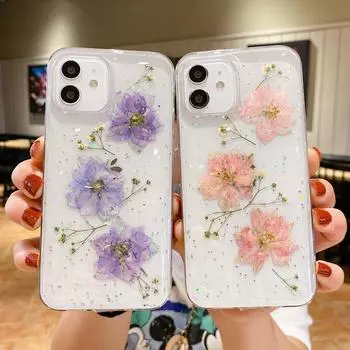 Чехол для мобильного телефона Feiyan Real Flower подходит для iPhone16Plus/15ProMax/14/13mini Apple Immortal Flower iPhone 6G/7G/8G