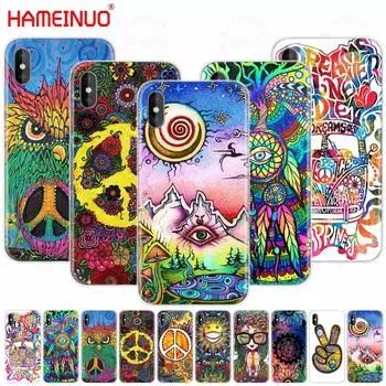 Чехол для мобильного телефона Hameinuo Hippy Hippie Psychedelic Art Peace для iphone X 8 7 6 4 4S 5 5S SE 5c 6s plus iphone 4 4S