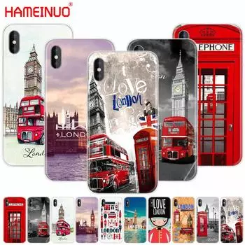 Чехол для мобильного телефона HAMEINUO London Big Ben Bus для iPhone X 8 7 6 4 4S 5 5S SE 5c 6s plus iphone 4 4S
