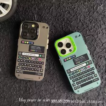 Чехол для мобильного телефона iPhone15Pro с клавиатурой: Мягкий чехол Laser для Apple 14/13/12/11XsMax, XR/X Tide Design iPhone 14 Plus синий