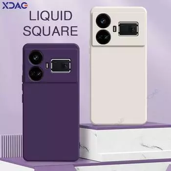 Чехол для мобильного телефона Realme GT5 5G, роскошный квадратный жидкий силиконовый чехол для телефона RealmeGT5 GT 5 240 Вт, двойной мягкий чехол Realme GT5