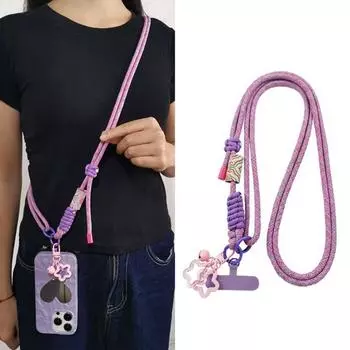 Чехол для мобильного телефона с цепочкой и веревкой, держатель для мобильного телефона с бантом, ремешок для мобильного телефона style H
