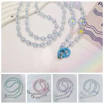 Чехол для мобильного телефона с цветочным ремешком через плечо и защитой от потери фиолетовый