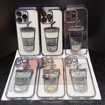 Чехол для мобильного телефона с гальваническим покрытием для iPhone 13 12 11 14 15 Pro Max Durable с зеркалом для макияжа iPhone 11 Pro Max чёрный