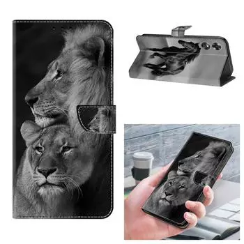 Чехол для мобильного телефона с рисунком пары львов для iPhone Samsung Xiaomi Redmi Motorola Nokia Sony LG Кожаный чехол Xiaomi 11T Pro
