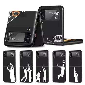 Чехол для мобильного телефона Samsung Galaxy Z Flip3 Flip4 5G черный чехол Z Flip 4 3 жесткий чехол для ПК Zflip3 Funda Basketball Dunk Star Slam Samsung Z Flip3 5G