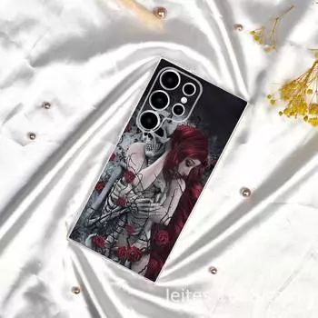 Чехол для мобильного телефона Samsung S23A55: Защитный чехол для очков Rose Girl Painted Full Lens Anti Fall Samsung S22ULTRA прозрачный