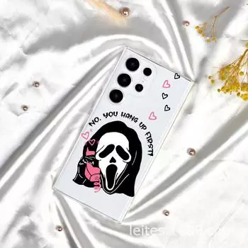 Чехол для мобильного телефона Samsung S23A55: Ghost Face Call Painting Полная линза Защита от падения Чехол Samsung S23ULTRA прозрачный