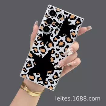 Чехол для мобильного телефона Samsung S23A55: Защитный чехол от падений со звездным леопардовым принтом и полным покрытием Samsung S23FE прозрачный
