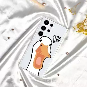 Чехол для мобильного телефона Samsung S23A55 - защитный чехол для объектива с милым дизайном в виде утки Samsung A34 прозрачный