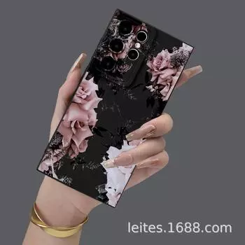Чехол для мобильного телефона Samsung S23A55: Рисунок розы тушью, полная защита линз, защита от падений. Samsung A25 чёрный