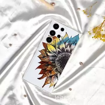 Чехол для мобильного телефона Samsung S23A55 Sunflower Painted Full Lens с защитой от падения Samsung A54 прозрачный