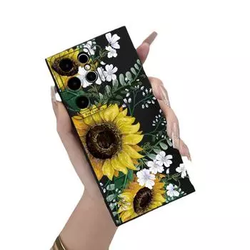 Чехол для мобильного телефона Samsung S23A55 с рисунком цветов и подсолнухов, защитный чехол от падений. Samsung A14 чёрный