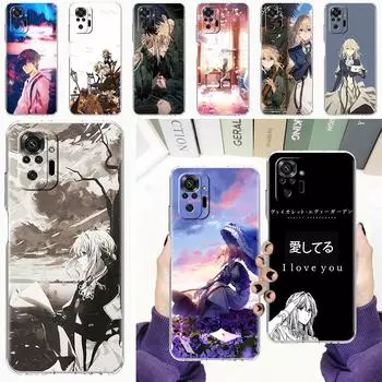 Чехол для мобильного телефона Xiaomi Redmi Note 10 9 8 Pro 10S 9S 7 9A K40 9C 9T 8T 8A прозрачный силиконовый чехол фиолетовый Evergarden Cas Redmi K40