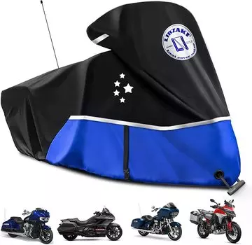 Чехол для мотоцикла 108 дюймов 420D, водонепроницаемый, для хранения на открытом воздухе, для туристических моделей и обычных синий