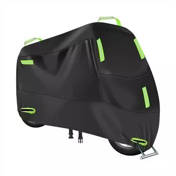 Чехол для мотоцикла, всесезонный водонепроницаемый чехол для мотоцикла, универсальная защита от непогоды и солнца на открытом воздухе с отверстиями для замка и сумкой для хранения M чёрный