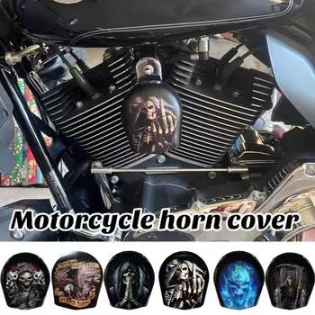 Чехол для мотоциклетного рога, расписанный на заказ, уникальный и пугающий декоративный чехол для рога для вашего автомобиля F