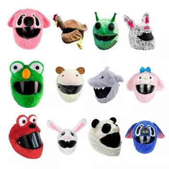 Чехол для мотоциклетного шлема, супер мягкий очаровательный внешний вид, плюшевый чехол в мультяшном стиле для мотоциклетного шлема, орнамент M