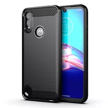 Чехол для Motorola E6i, мягкий силиконовый противоударный нескользящий полузавернутый чехол для смартфона Moto E6i E6S 2020 E6i чёрный
