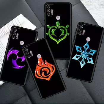 Чехол для Motorola G30 G60 G22 G9 Play G82 G52 G8 G9 G50 One Fusion Edge 20, черный мягкий чехол для телефона Genshin Impact Moto G51 5G