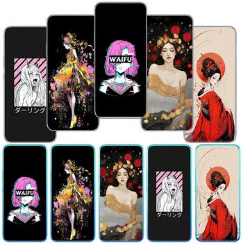Чехол для Motorola Moto Edge 40 30 neo G54 G24 G84 iPhone 15 14 Xiaomi Redmi Note 13 12 11 Pro Samsung Galaxy Ahegaos Hentai Manga Harajuku Anime Girl