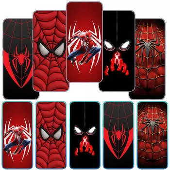 Чехол для Motorola Moto Edge 40 30 neo G54 G24 G84 iPhone 15 14 Xiaomi Redmi Note 13 12 11 Pro Samsung Galaxy A34 A54 SpiderMan Spider Marvel Man Logo for iPhone 14 Pro болюс