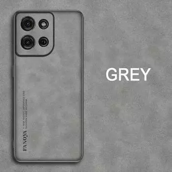 Чехол для Motorola Moto Edge 60 Fusion Роскошный чехол из овчины для телефона Moto Edge60 Stylus 60 Pro 50 Fusion Edge50 Матовый силикон For Edge 50 Fusion серый