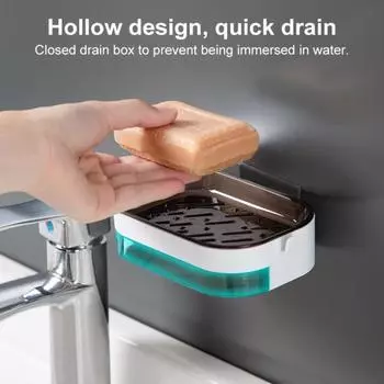 Чехол для мыла, настенный вентиляционный пластиковый слив воды, быстро сохнет, губка для мыла для ванной комнаты кофейный