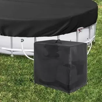 Чехол для насоса фильтра песка бассейна, регулируемый, водонепроницаемый, из ткани Оксфорд, для улицы, над землей L чёрный