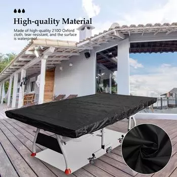 Чехол для настольного тенниса из ткани Оксфорд, водонепроницаемый чехол для стола для пинг-понга с полной защитой на шнурке чёрный