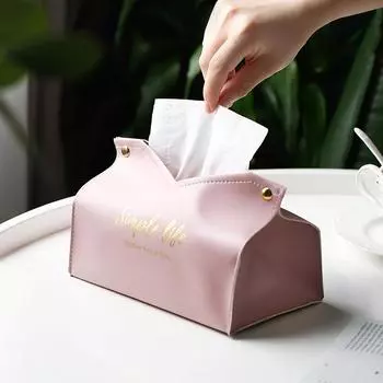 Чехол для настольной коробки для салфеток из искусственной кожи, прямоугольный, прочный, держатель для салфеток с V-образным вырезом, для хранения бумаги в офисе и дома зелёный