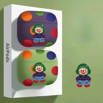 Чехол для наушников Airpods4 3 2 1 Pro Clown Monster Защитный шнурок для наушников Противоударный Мягкий Матовый чехол против падения For Airpods4