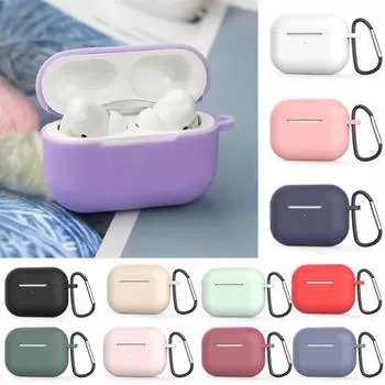 Чехол для наушников, эластичный защитный силиконовый чехол с гладкой поверхностью, Bluetooth-совместимый чехол для наушников Airpods Pro абрикосовый