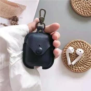 Чехол для наушников Apple AirPods 1-2 поколения, деловой защитный Bluetooth-чехол, чехол для AirPods из мягкой кожи, классный, устойчивый к падениям Dark blue airpods1-2 generation Neutral