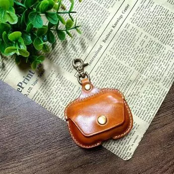 Чехол для наушников Беспроводной Bluetooth Aipods Pro Кожаный чехол Второе поколение Кожаная коробка Третье поколение Креативный Интегрированный Простой Мужской и Женский Sunset Yellow