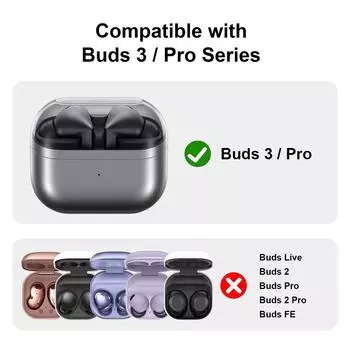 Чехол для наушников Galaxy Buds 3/Pro Мягкий силиконовый чехол для наушников-вкладышей Защитный чехол Сумка чёрный