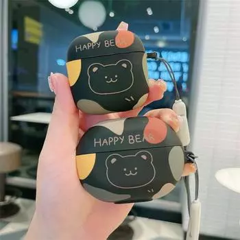 Чехол для наушников Huawei Freebuds Pro3pro4 4i/5i Bluetooth Защитный чехол 456 Поколение Ударопрочный Силиконовый чехол SE2 Парный Женский 4e Мягкий чехол 6i freebuds se2/se3 Black Ego Bear