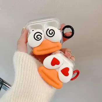 Чехол для наушников Ins 3d Duck Cartoon Para для Apple Airpods 3 2 1 Pro 2nd, беспроводная Bluetooth-гарнитура Love, чехол для зарядки For Airpods 3 (2021)