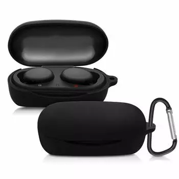 Чехол для наушников kwmobile Sony WF-XB700 True Wireless, совместимый с чехлом - беспроводной силиконовый чехол для защиты от падений, черный